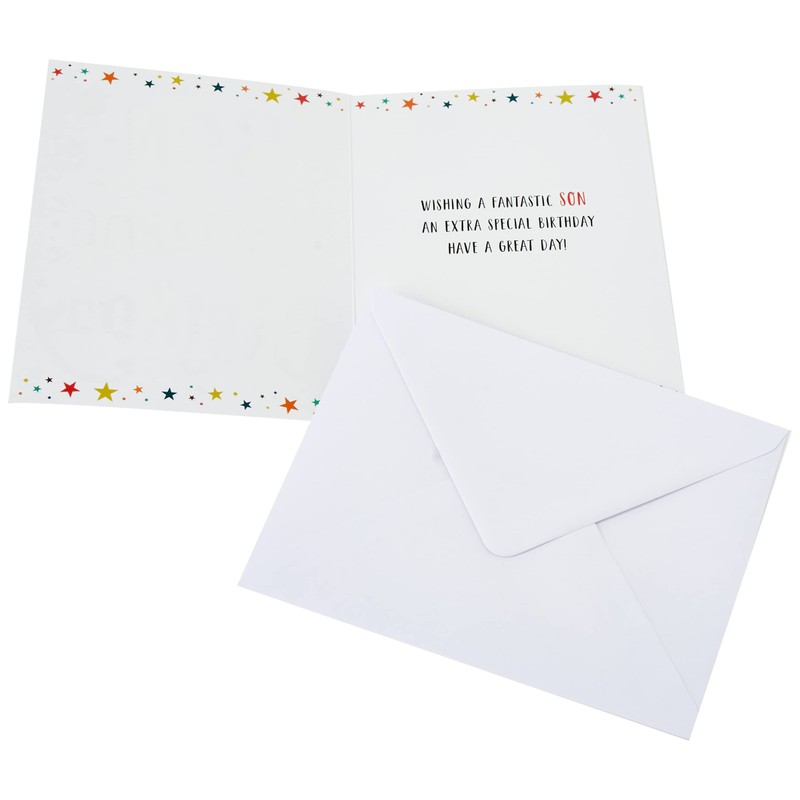 Regal Publishing Modern Birthday Card Son,green|black|grey|orange|white,8 x 6 inches