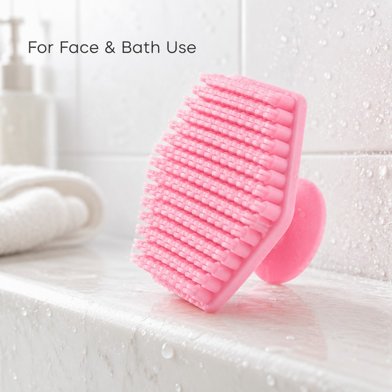 Pink Silicone Face Cleansing Brush for Daily Skincare – Soft