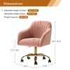 TINA'S HOME Velvet Home Office Desk Chair with Gold Base,