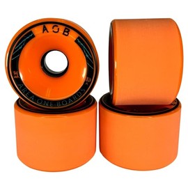 AOB Premium Longboard/Cruiser 2K Wheels (4 Pieces) Set Concentricity Calibrated Roughened Polished (Orange 74 x 52 mm 83A)