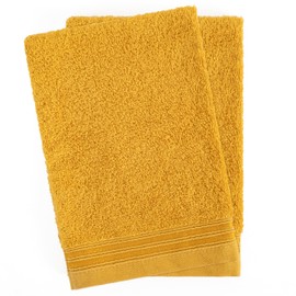 Hammetex Bath Towels 15 x 22 cm, Extra Soft and Absorbent 100% Cotton, 2-Piece Lightweight and Durable Bath Towel, Perfect for Bath, Spa and Gym, Mustard (Yellow)