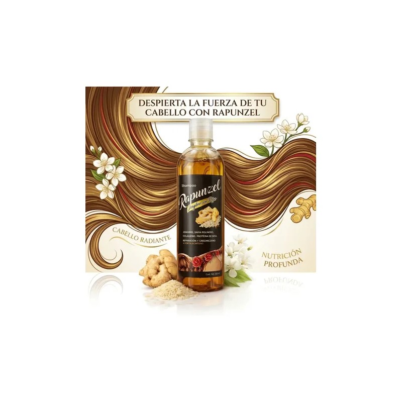 Shampoo Rapunzel Romero Jengibre Estimula Crecimiento