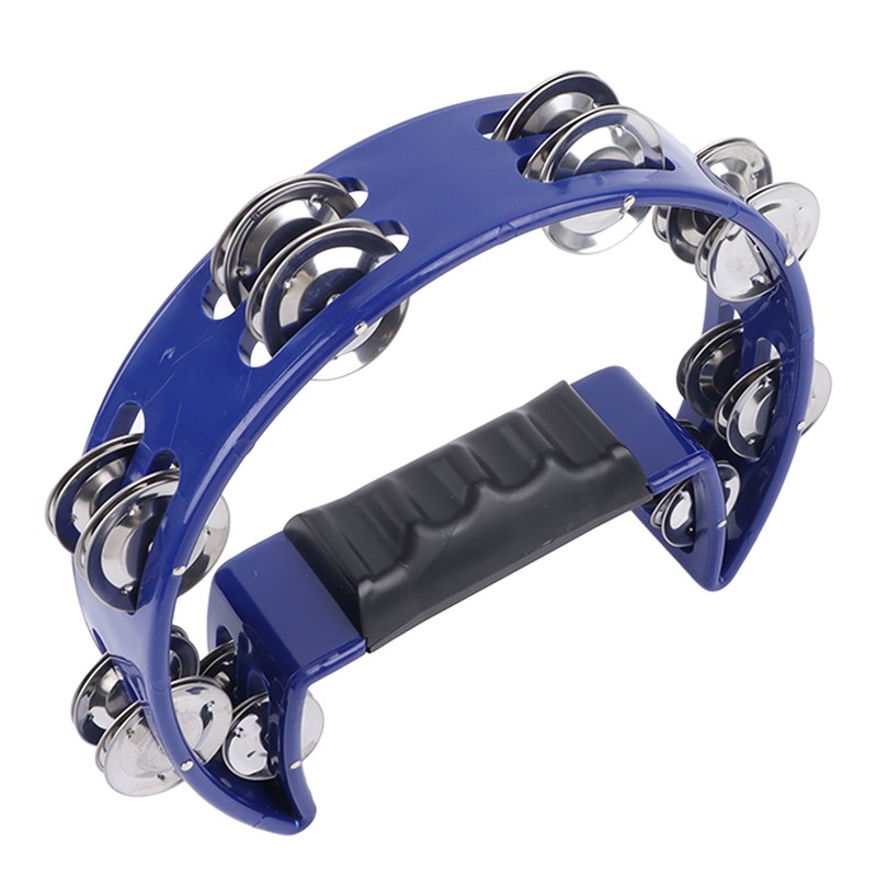 Musical Tambourine Plastic Stainless Steel Clear Crisp Sound Lightweight Percussion
