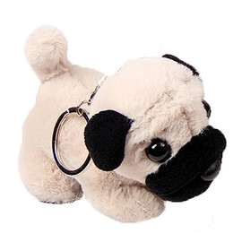 JIANEEXSQ Cute Realistic Pug Stuffed Animal Dog Puppy Plush Toy, Lifelike Pug Plush Doll Backpack Handbag Pandent Gift