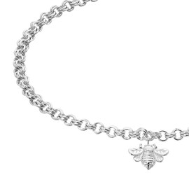 Amor 2036034 Women's Summer Jewellery Anklet 925 Sterling Silver 22 + 5 cm Silver Bee Comes in Jewellery Gift Box, Sterling Silver