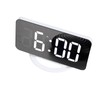 LED Digital Alarm Clock USB Charging Mirror Clock with 4