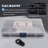 Bzocio 600Pcs Black Nylon Rubber Flat Washer Assortment Kit for