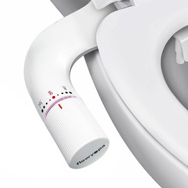 Ultra-Slim Bidet Attachment for Toilet Easy to install - Dual Nozzle (Frontal & Rear Wash) with Adjustable Cold Water Pressure - Fresh Cleanliness Home Gifts for Women (rose gold)