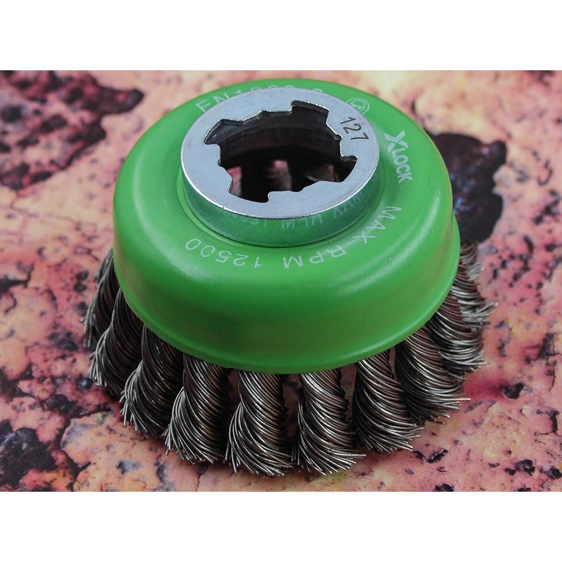 Faithfull X-LOCK Wire Cup Brush Twist Knot 75mm Stainless Steel
