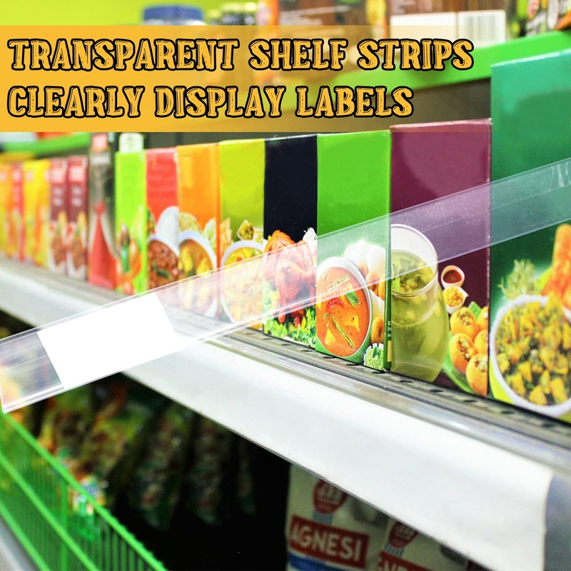 Fainne 25 Pcs Shelf Label Strips 1.25''H x 48"L Self
