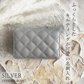 Cross Marbury R88 Business Card Holder, Card Case, Adult, Cute, Quilting, Magnetic Button, Business, Stylish, Compact, Silver