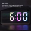 White Digital Alarm Clock with LED Mirror Screen Fashion Electronic