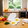 White Egg Poacher, Microwave Egg Boiler Poacher, 2 Cavity Nonstick