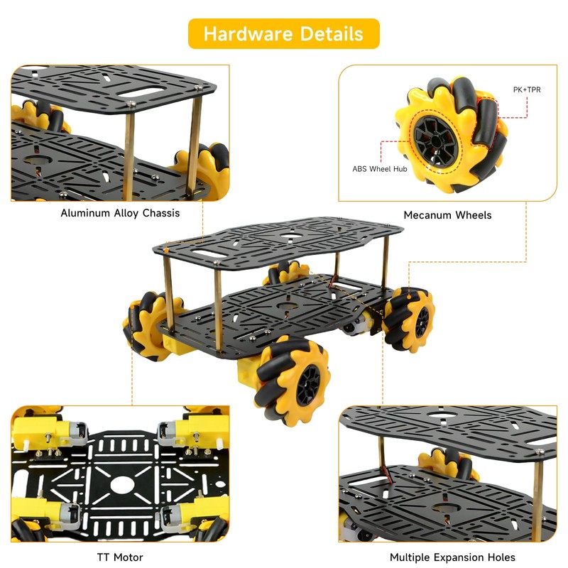 XiaoR GEEK Mechanam Robot Chassis Kit: 360° All Directional Movable