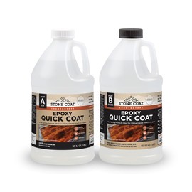 Stone Coat Countertops Quick Coat Epoxy (1 Gallon) - Perfect for for River Tables, Geodes, and 3D Woodworking Projects with 15 Minute Working Time - Fast Curing Resin for Coating