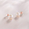 Rose Gold Earrings Pearl Earring Stud Ear Rings 18K real