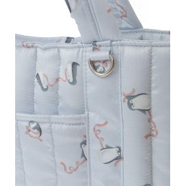 Maison de Fleur 08000626400 Women's Shoulder Bag, Penguin Quilted Shoulder Bag, Light Blue