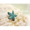 Bezelry 12 Pieces Starfish Metal Shank Buttons 19mm. (Green Patina)