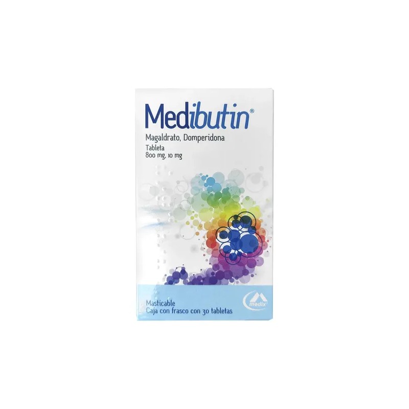 Medibutin Tableta Masticable 800 Mg/10 Mg, 30 Tabletas