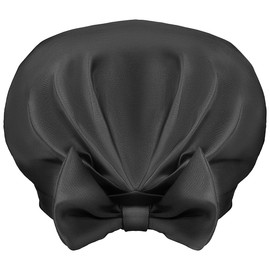 Auban Extra Large Shower Cap, Bowknot Double Layer Reusable Bath Hair Caps With Silky Satin for Women Beauty Bathing, Hair Spa, Home Hotel Travel Use (Azure)