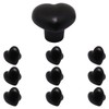SWZHAI 10 Pcs Black Ceramic Cabinet Knobs, Heart Shaped Drawer