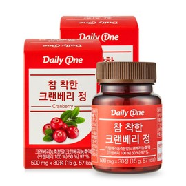 Daily One Very Good Cranberry Tablets, 30 Tablets, 2 Pieces / 데일리원 참 착한 크랜베리 정, 30정, 2개