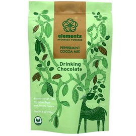 Elements Peppermint Hot Chocolate - All-Natural, Handmade Hot Chocolate Mix - Heavy Metal Tested - Fair Trade, Organic Cacao Powder - Plant Based & Ayurveda Inspired - Vegan Hot Cocoa Mix - 16 Ounce