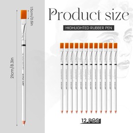 Faccito Pack of 12 Eraser Pens with Brush Eraser in Pen Shape Eraser for Drawing Eraser for Artists Sketching Painting Accessories