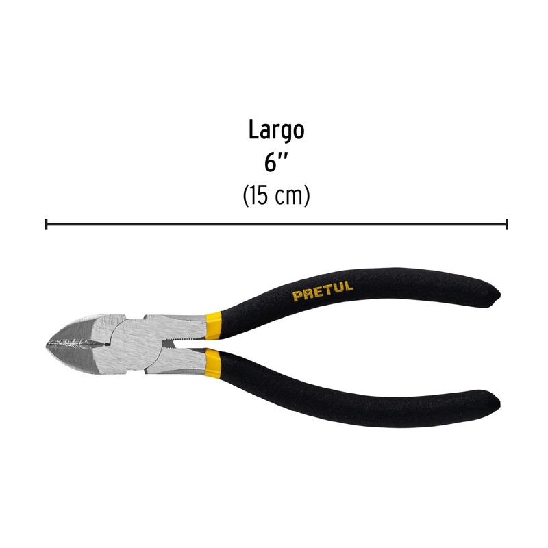 Pretul PCD-6P, Pinza de corte diagonal en acero al carbono,