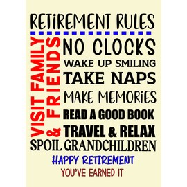 Happy Retirement Congratulations Card (Words)