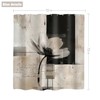 LIGHTINHOME Abstract Flower Shower Curtain 72x72 Black Tan Bathroom Decor