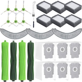 MIXEAL 25 Pack Replacement Parts Compatible with iRobot Roomba Combo 10 Max,Combo j9+,Combo j7+/Plus Vacuum (Only Combo series), 2 Brushes+3 Mop Pads+6 Filters&Side Brushes&Bags