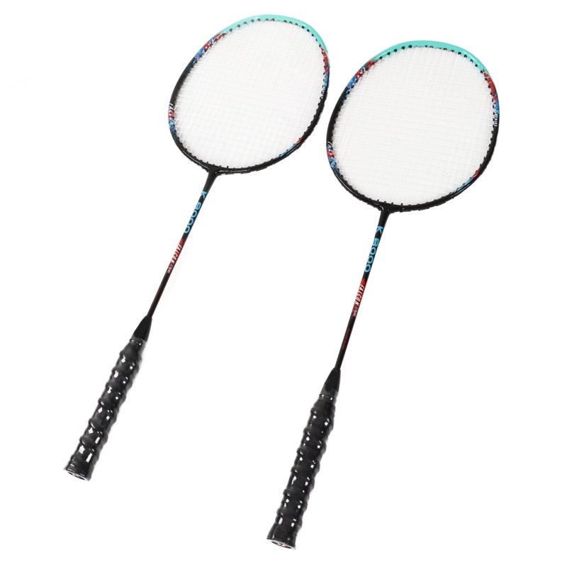 2PCS Badminton Rackets Iron Alloy Frame Integrated Shuttlecock Racquets for