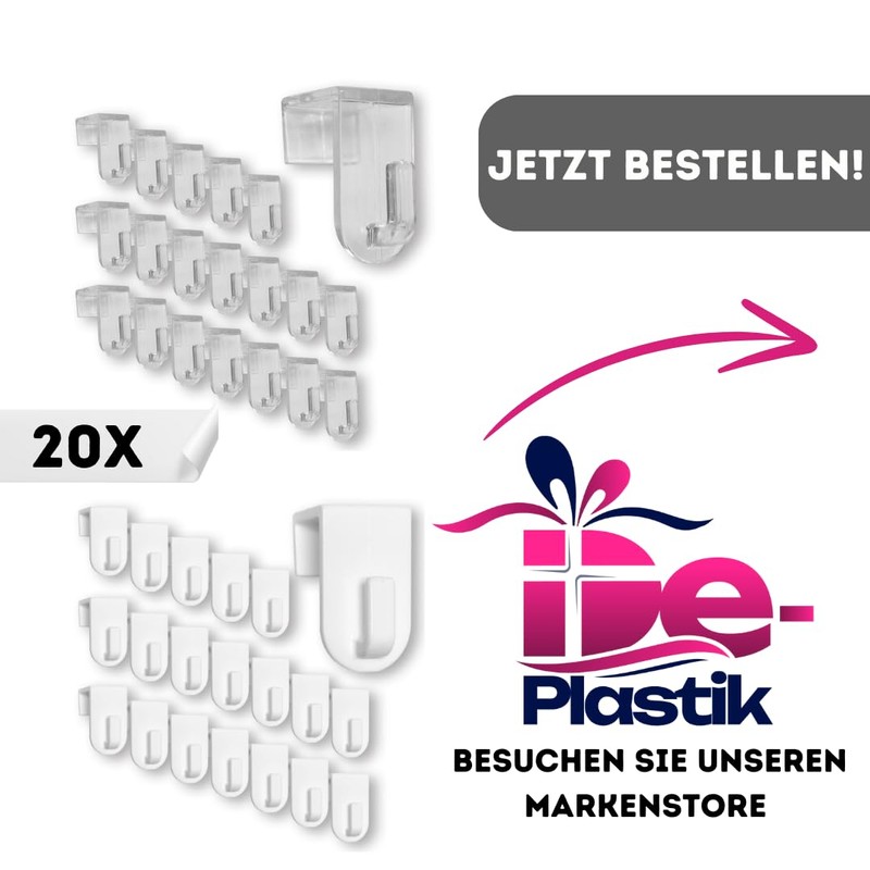 Window Hooks, Decorative Hooks, Hanger, White, Set of 20, Suitable