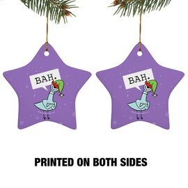 GRAPHICS & MORE Don't Let The Pigeon Drive The Sleigh Bah Star-Shaped Porcelain Holiday Christmas Tree Ornament - 3.1"