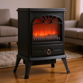 Electric Fireplace Heater 22.8 Inch 1500W Adjustable Flames Freestanding for Home UseDefault: Default