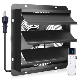 addlon 10 Inch Shutter Exhaust Fan Wall Mounted with EC Motors and Remote Control, Timer, 8 Speeds, 850CFM, Low Noise, Easy to Install, Plug in Ventilation Fan for Garages, Shops, Greenhouse, Attic