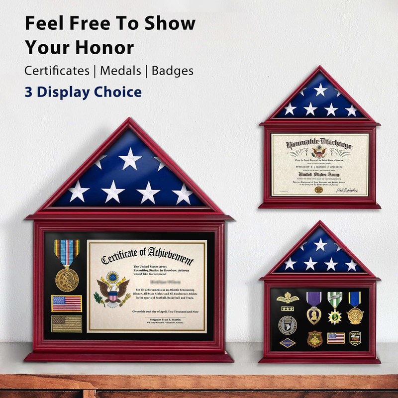 ASmileIndeep Flag Display Case Box for Folded 3'x5' American Flag