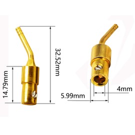 CERRXIAN Curved Surface, Solid Copper, Gold Plated, Solder-free, Screw-On, 2mm Pin Audio Banana Plug, Speaker Cable Banana Clip Plug, Speaker Cable Terminal Blocks, Audio Cable Terminal Plugs (5