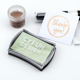 CYFUN DESIGN Clear Embossing Ink Pad for Stamping & Scrapbooking - Slow-Drying Crisp Ink, Raised Durable Surface for All Stamp Sizes | Long-Lasting Inkpads for Rubber Stamps Arts & Crafts Supplies