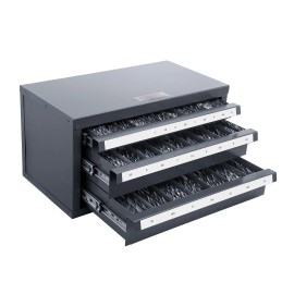 Three Drawer Drill Bit Dispenser Cabinet 1mm To 13mm Organized Labels Stackable Storage Tool Organization Model D0100HADSXAnumber of drawers: 3 Drawers, size: Size 1 mm to 13 mm