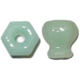 Furniture Knowledge Glass Knob - Jadite - 1 3/16" - vintage antique pull rare furniture drawer