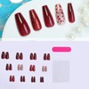 Valentine's Day Press on Nails Red Fakes Nails Glitter with