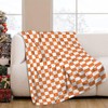 JOOCAR Orange Buffalo Plaid Throw Blanket Geometry Gingham Check Blanket