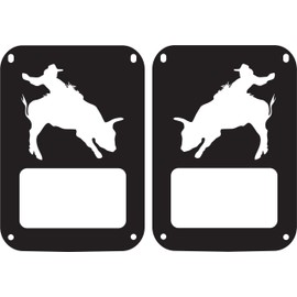JeepTails Bull Rider tail lamp light covers Compatible with Jeep JK Wrangler Black Set of 2