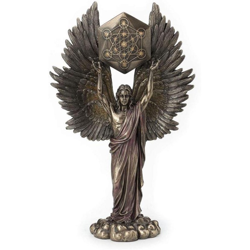 Resin Statues Bronzed Seraphim Six Winged Guardian Angel with Sword