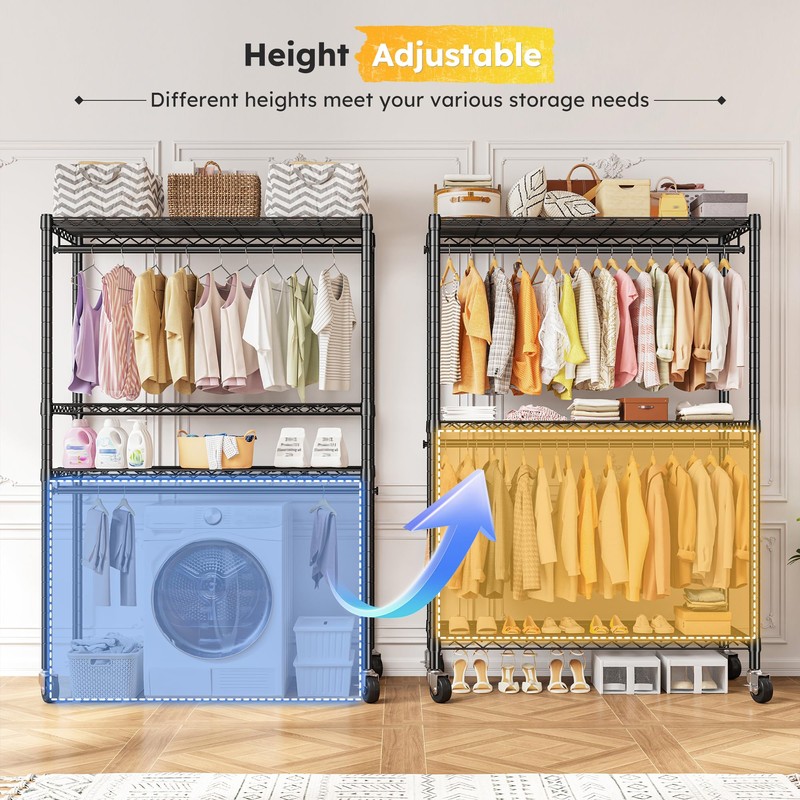 Raybee Clothes Rack, 45" W Clothing Racks for Hanging Clothes,