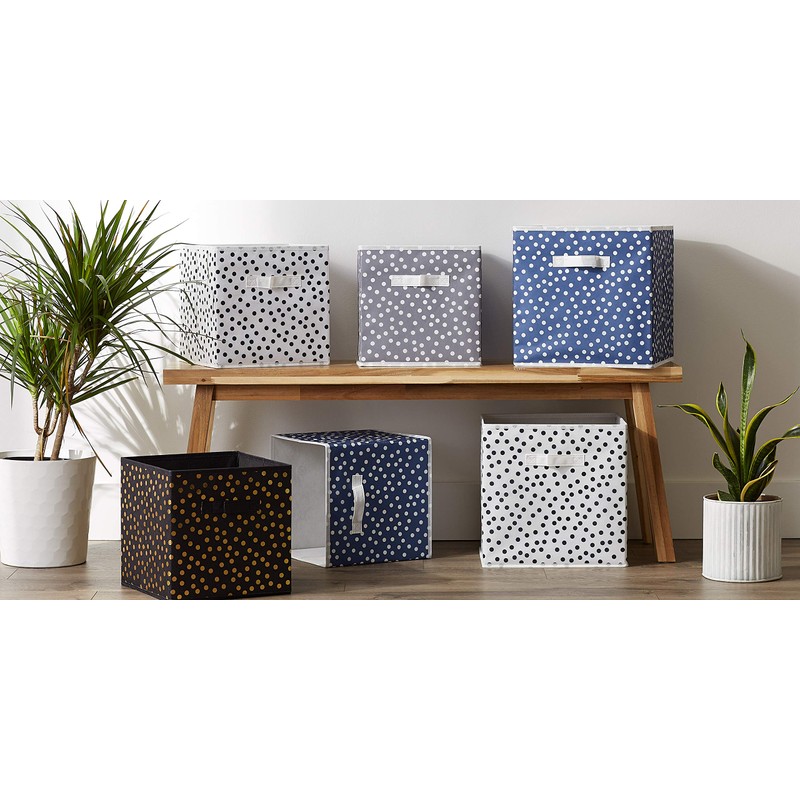 DII Non Woven Storage Collection Polka Dot Collapsible Bin, French