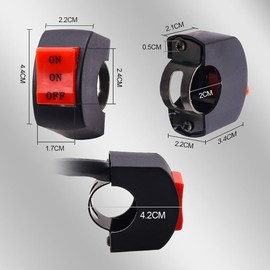 Universal Motorcycle Handlebar Switch,7/8 inch 22mm Handlebar Mounting Switch ON-ON-OFF Switch 3 Wires Fog Light/Spot Light Switch for U5 U7 U2 LED Headlight/With Angel Eyes Headlight