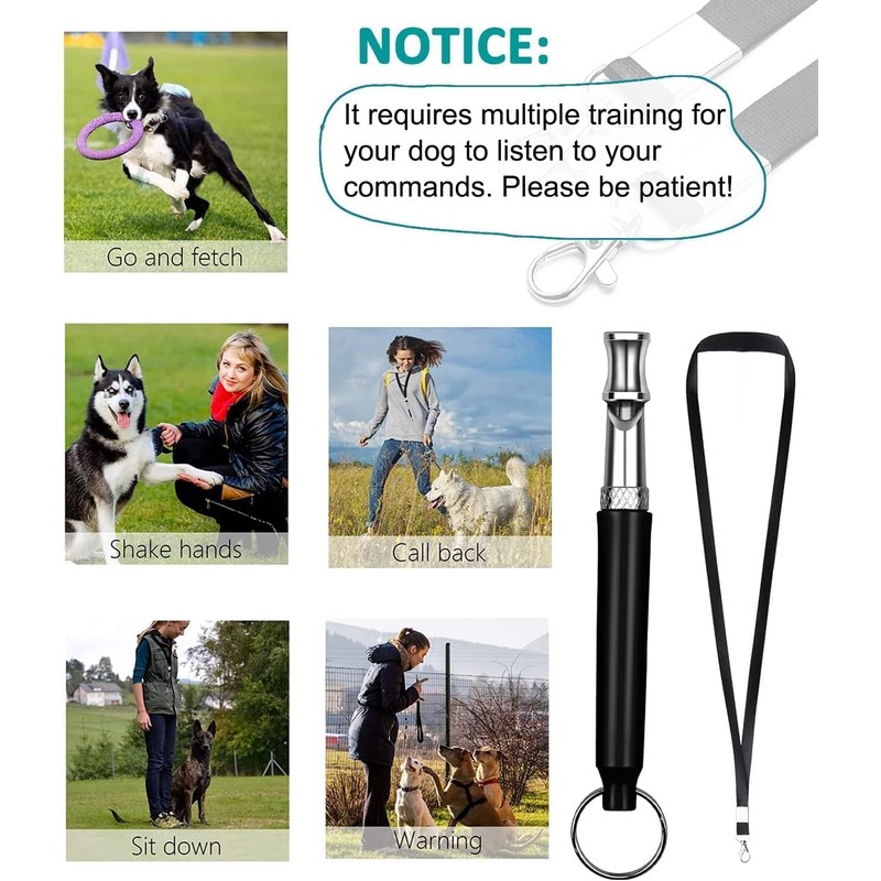 Dog Whistle, 2-Pack Professional Ultrasonic Dog Whistle to Stop Barking,